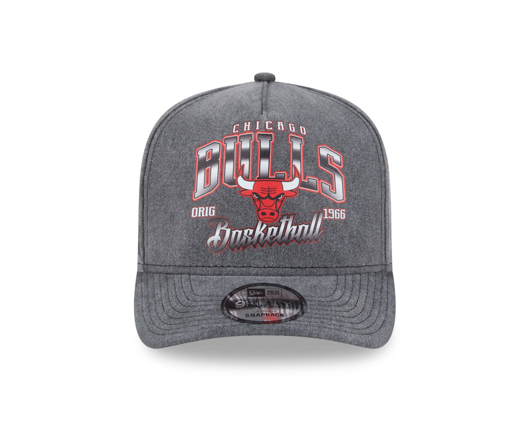 Chicago Bulls New Era Gray Washed 9FIFTY A-Frame Snapback Hat product image 2, provided for visual reference and product
