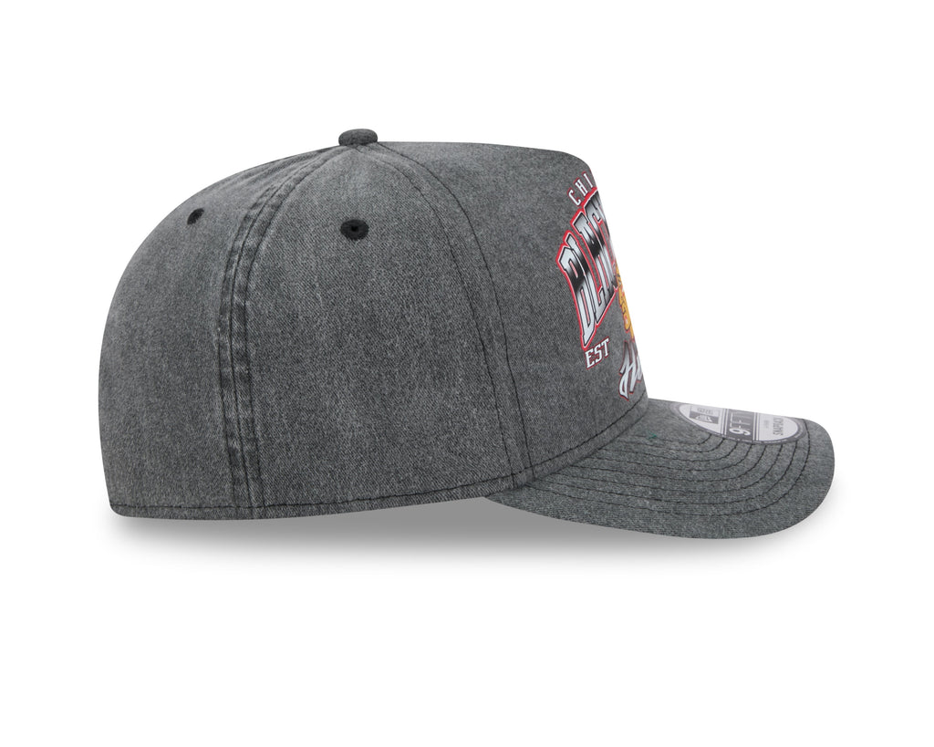Chicago Blackhawks New Era Gray Washed 9FIFTY A-Frame Snapback Hat product image 5, provided for visual reference and