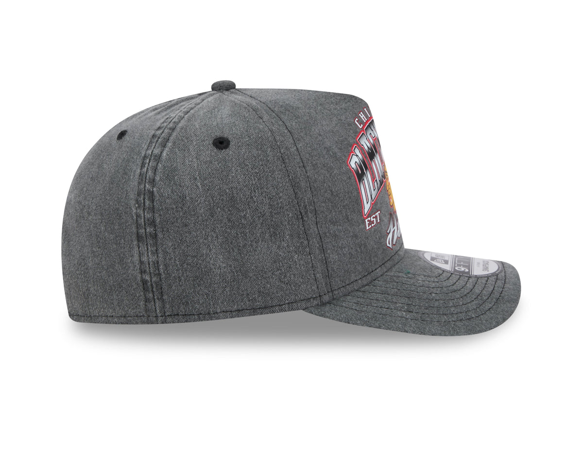 Chicago Blackhawks New Era Gray Washed 9FIFTY A-Frame Snapback Hat product image 5, provided for visual reference and