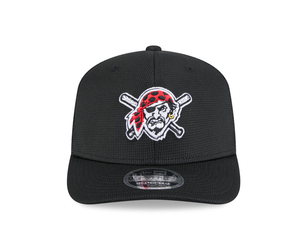 Pittsburgh Pirates New Era Black 2025 Spring Training 9SEVENTY Trucker Hat product image 2, provided for visual reference