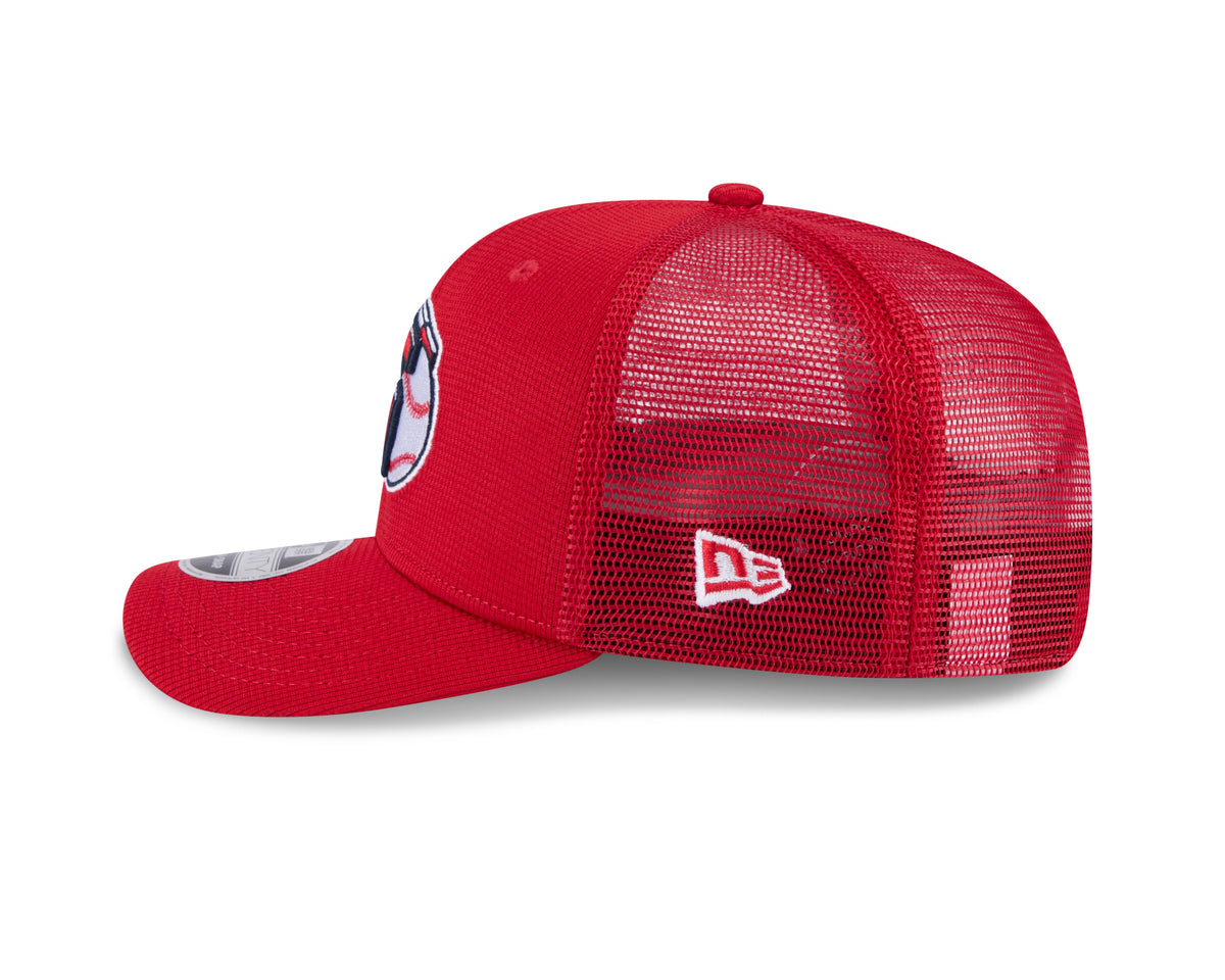 Cleveland Guardians New Era Red 2025 Spring Training 9SEVENTY Trucker Hat product image 4, provided for visual reference and