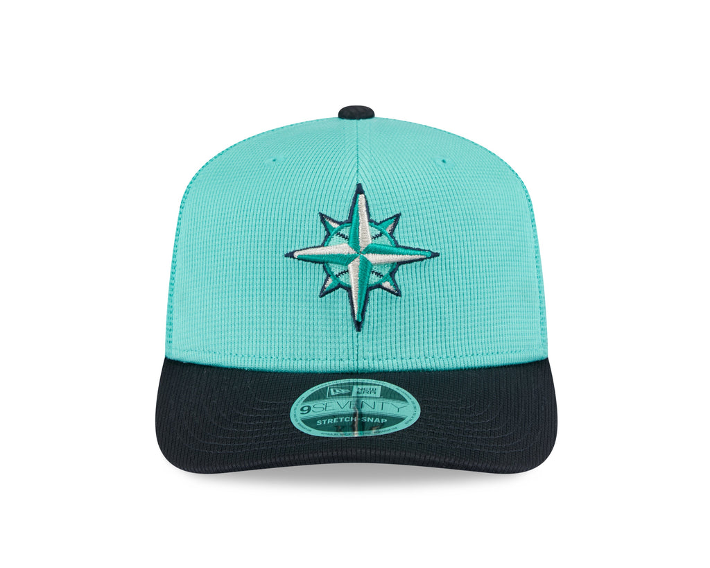 Seattle Mariners New Era Teal/Navy 2025 Spring Training 9SEVENTY Trucker Hat product image 2, provided for visual reference
