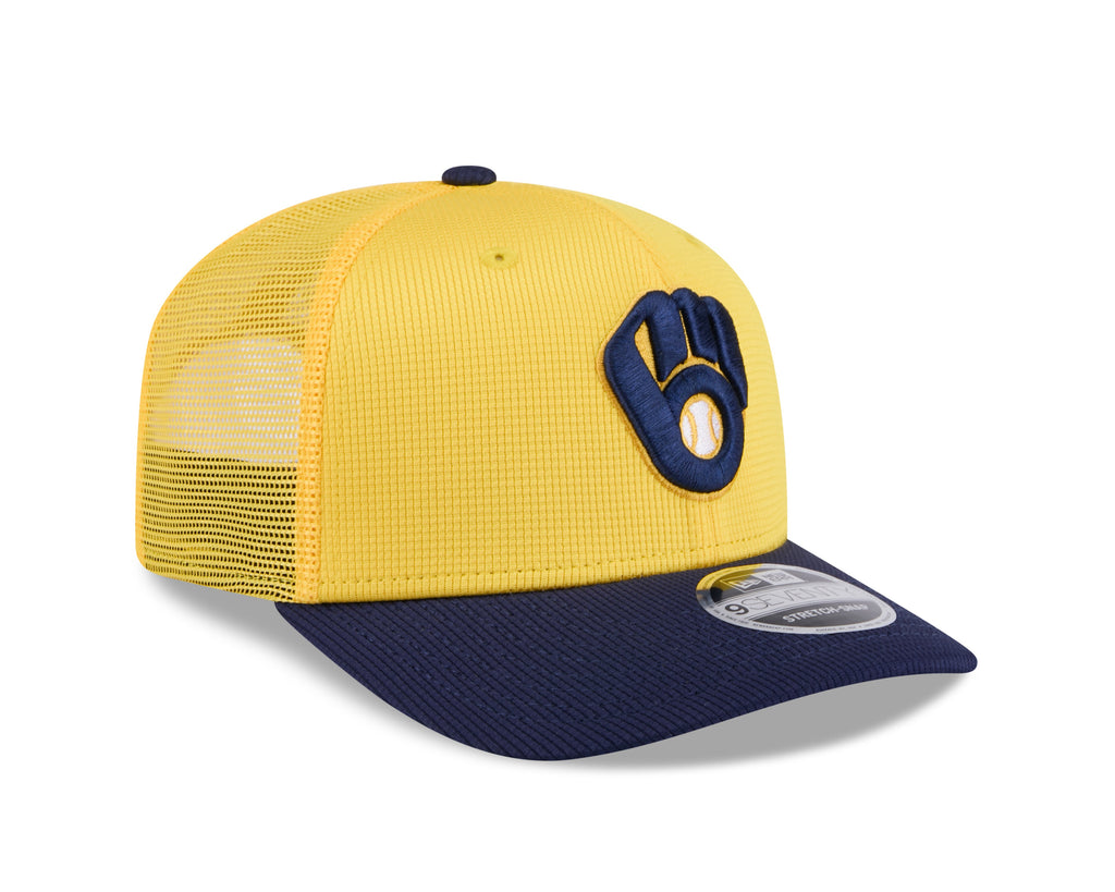 Milwaukee Brewers New Era Yellow/Navy 2025 Spring Training 9SEVENTY Trucker Hat product image 3, provided for visual