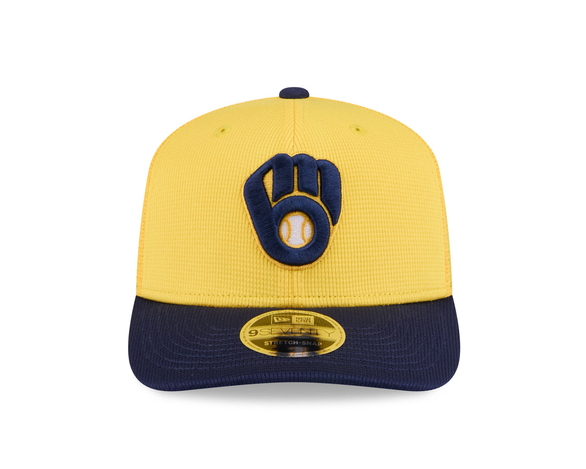 Milwaukee Brewers New Era Yellow/Navy 2025 Spring Training 9SEVENTY Trucker Hat product image 2, provided for visual