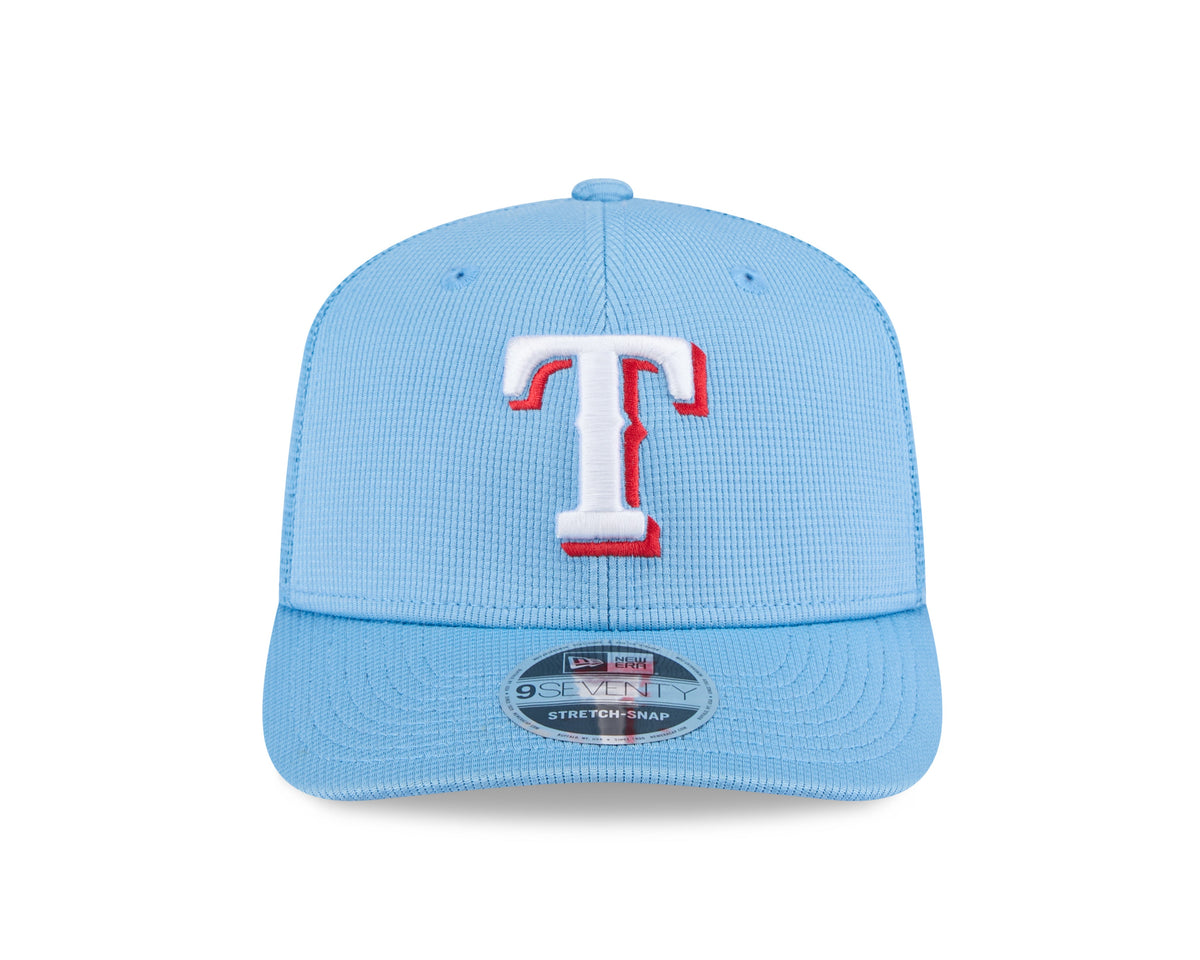 Texas Rangers New Era Blue 2025 Spring Training 9SEVENTY Trucker Hat product image 2, provided for visual reference and
