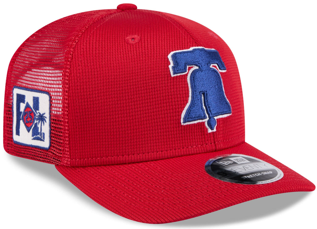 Philadelphia Phillies New Era Red 2025 Spring Training 9SEVENTY Trucker Hat With Patch product image 1, provided for visual
