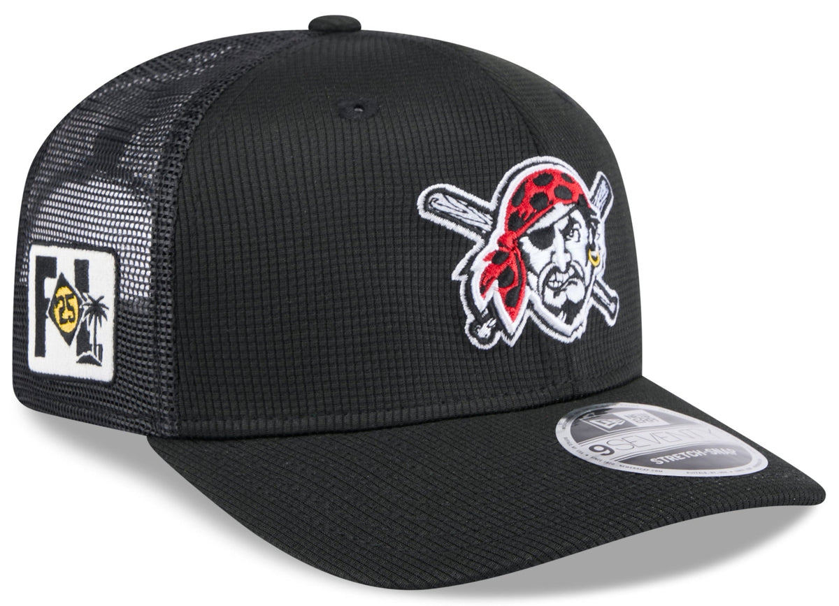 Pittsburgh Pirates New Era Black 2025 Spring Training 9SEVENTY Trucker Hat With Patch product image 1, provided for visual