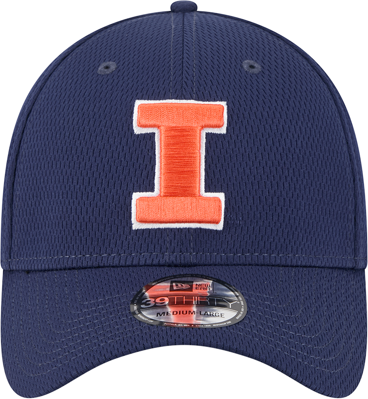 Illinois Fighting Illini Navy Blue New Era Dash Mark 39THIRTY Flex Hat product image 2, provided for visual reference and