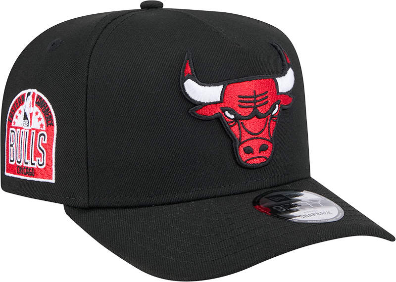 Chicago Bulls New Era Black A-Frame 9FIFTY Snapback Hat product image 1, provided for visual reference and product detail