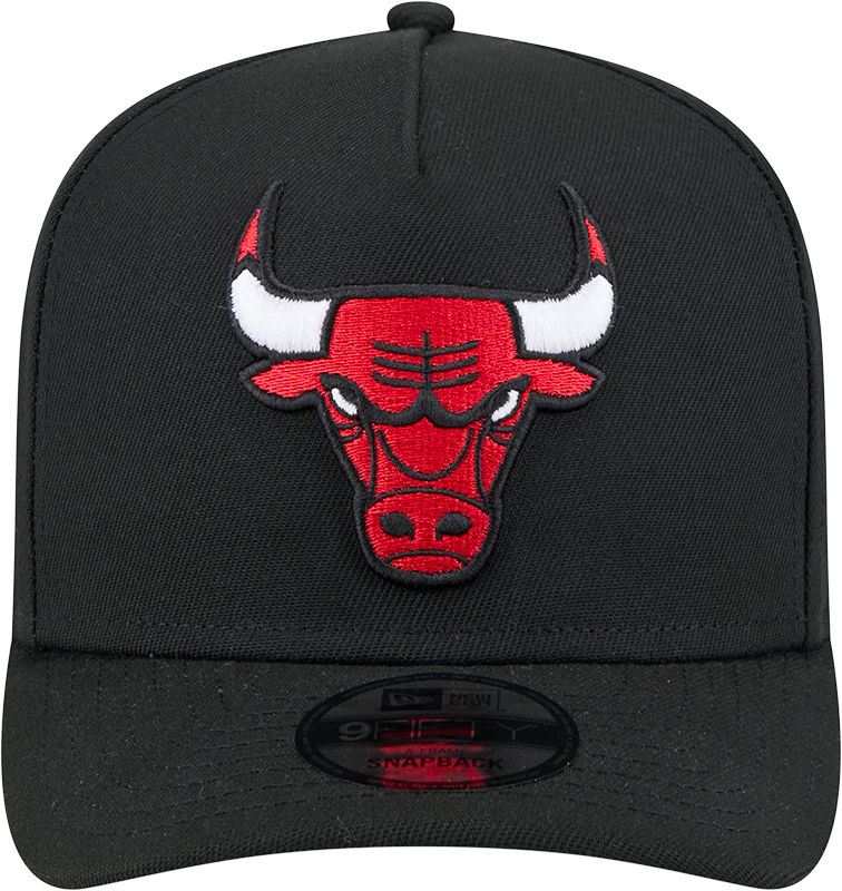 Chicago Bulls New Era Black A-Frame 9FIFTY Snapback Hat product image 2, provided for visual reference and product detail