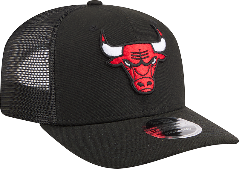 Chicago Bulls New Era Black 9SEVENTY Trucker Adjustable Hat product image 3, provided for visual reference and product