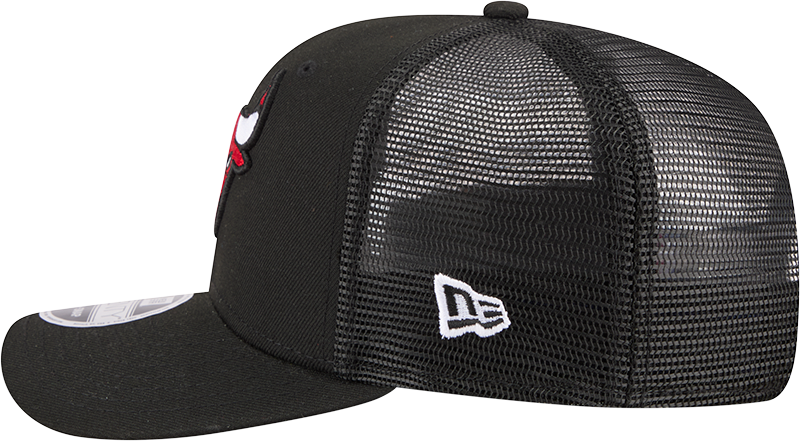 Chicago Bulls New Era Black 9SEVENTY Trucker Adjustable Hat product image 4, provided for visual reference and product