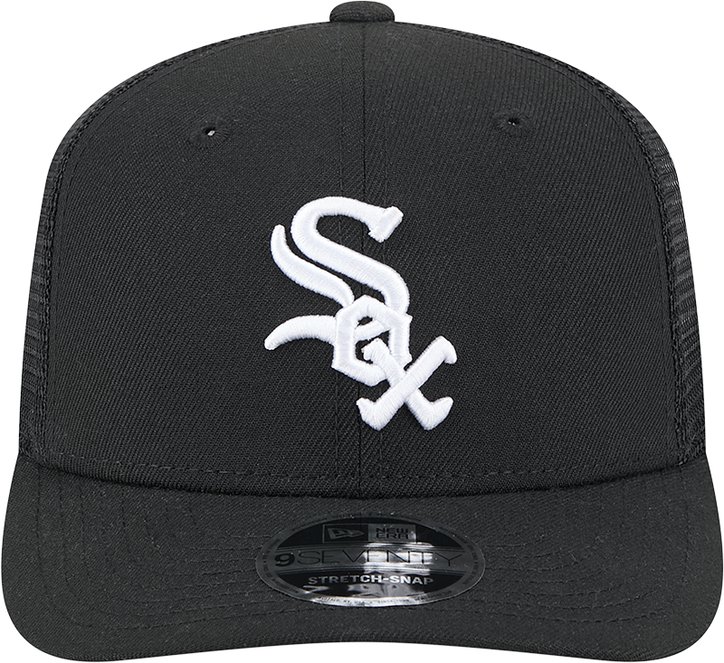 Chicago White Sox New Era Black 9SEVENTY Trucker Adjustable Hat product image 2, provided for visual reference and product