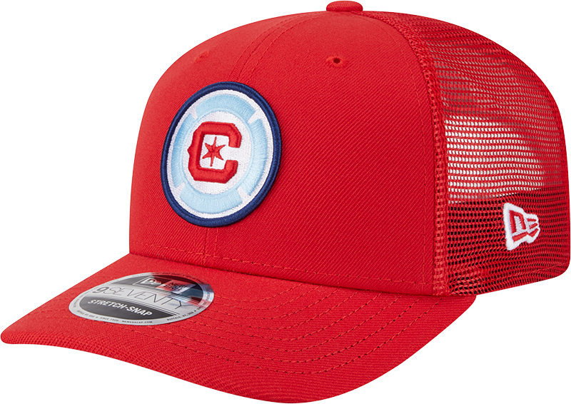 Chicago Fire New Era Red 9SEVENTY Trucker Adjustable Hat product image 1, provided for visual reference and product detail