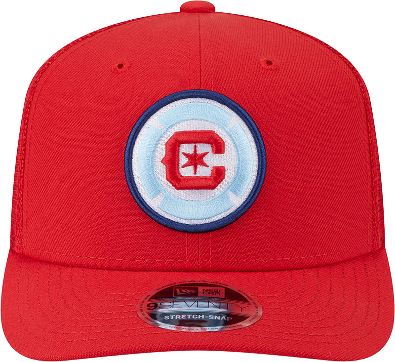 Chicago Fire New Era Red 9SEVENTY Trucker Adjustable Hat product image 2, provided for visual reference and product detail