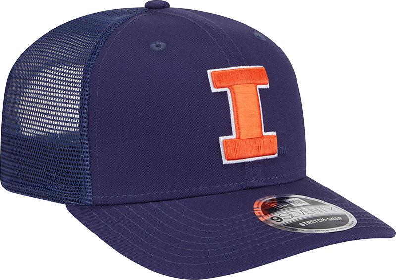 Illinois Fighting Illini New Era Navy New Era 9SEVENTY Trucker Hat for Men product image 3, provided for visual reference