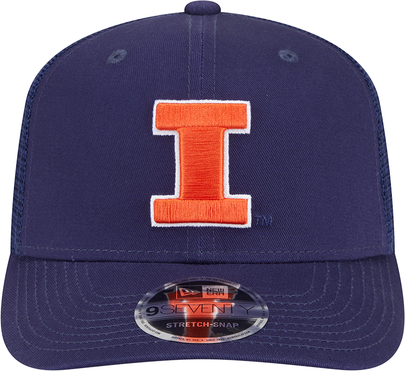 Illinois Fighting Illini New Era Navy New Era 9SEVENTY Trucker Hat for Men product image 2, provided for visual reference