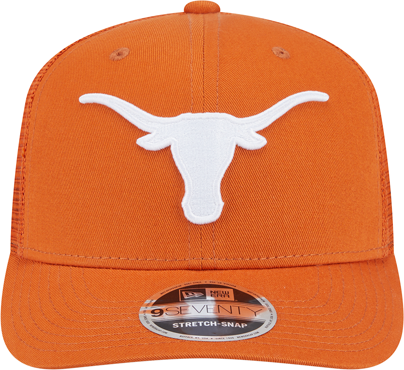 Texas Longhorns New Era Burnt Orange New Era 9SEVENTY Trucker Hat for Men product image 2, provided for visual reference and
