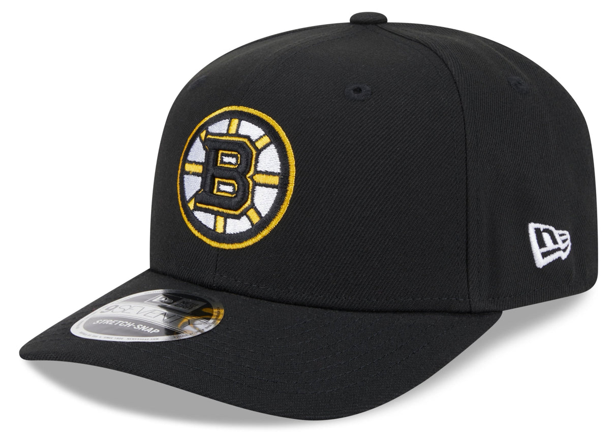 Boston Bruins Black New Era 9SEVENTY Adjustable Hat product image 1, provided for visual reference and product detail review
