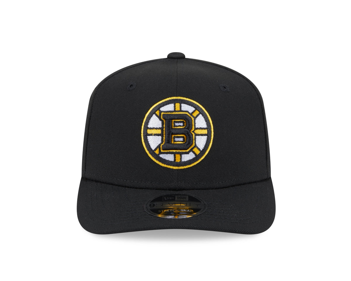 Boston Bruins Black New Era 9SEVENTY Adjustable Hat product image 2, provided for visual reference and product detail review