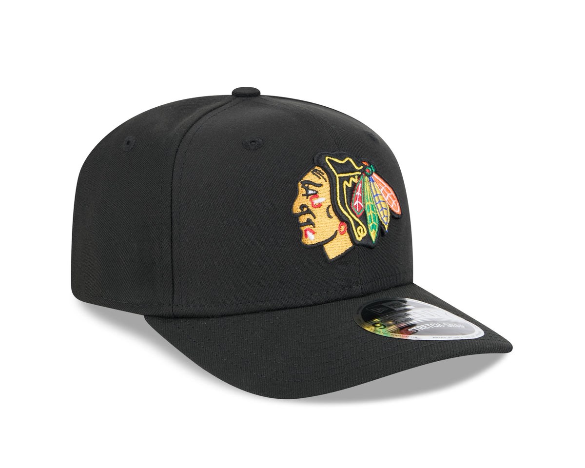 Chicago Blackhawks New Era Black 9SEVENTY Hat for Men product image 3, provided for visual reference and product detail