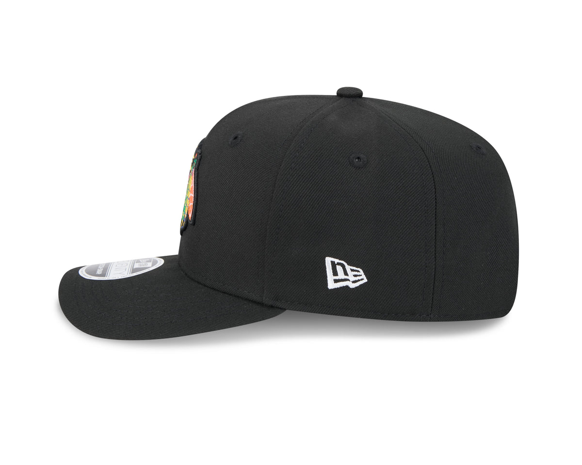 Chicago Blackhawks New Era Black 9SEVENTY Hat for Men product image 5, provided for visual reference and product detail
