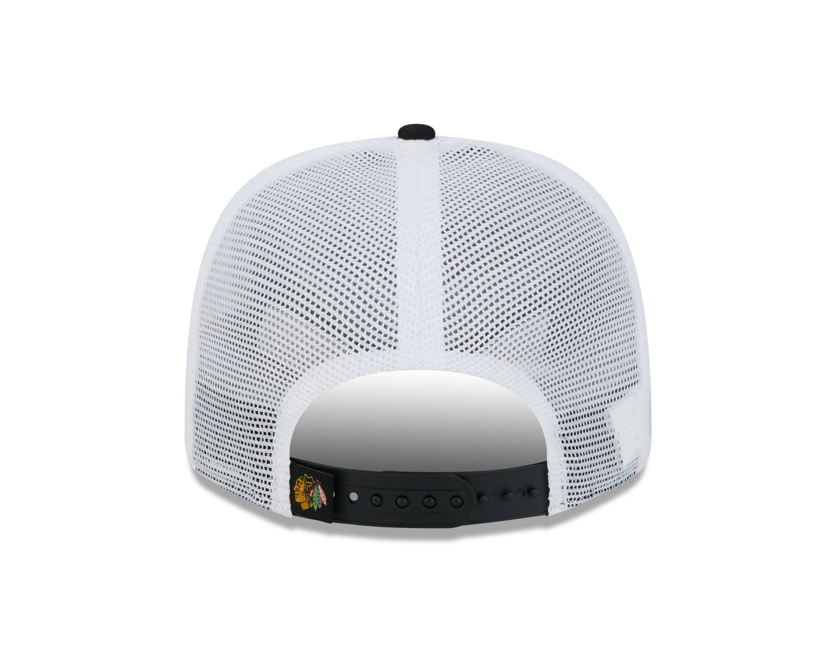 Chicago Blackhawks New Era Black/White 9SEVENTY Trucker Hat for Men product image 5, provided for visual reference and