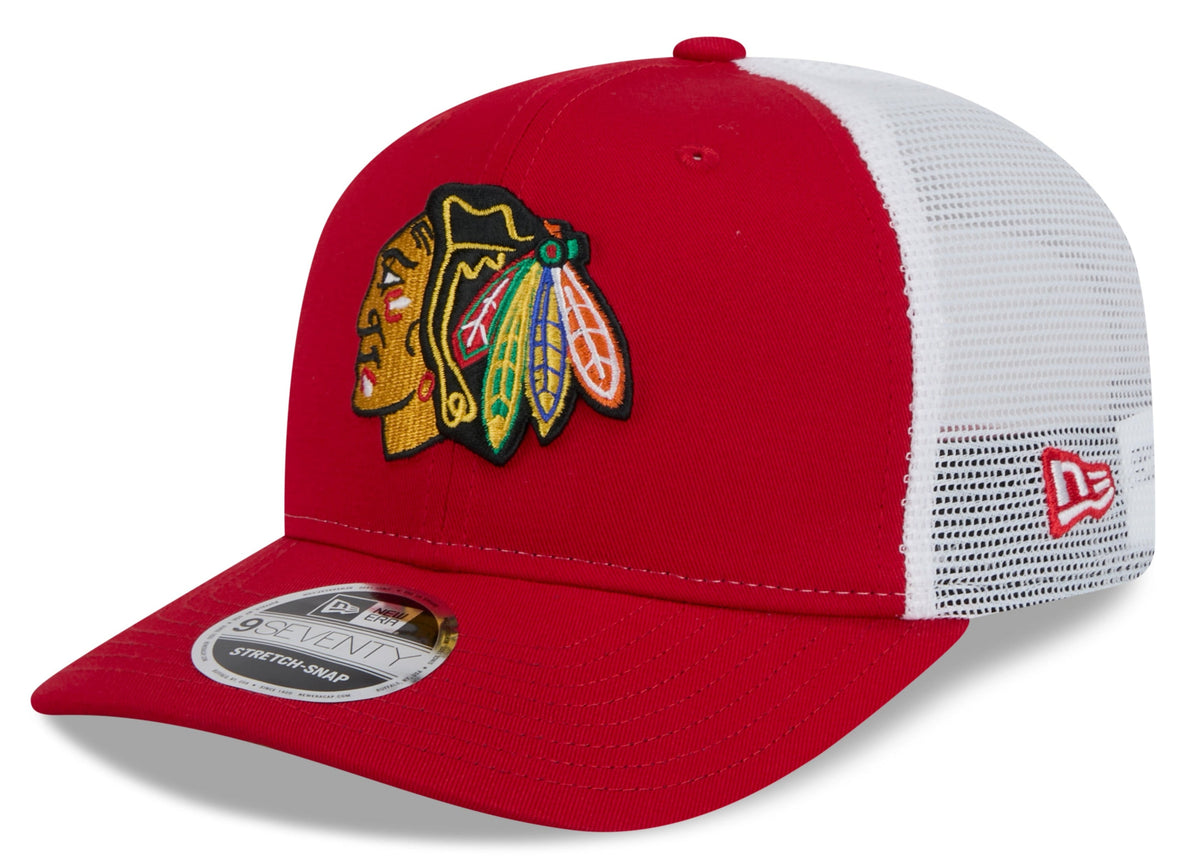Chicago Blackhawks New Era Red/White 9SEVENTY Trucker Hat for Men product image 1, provided for visual reference and product