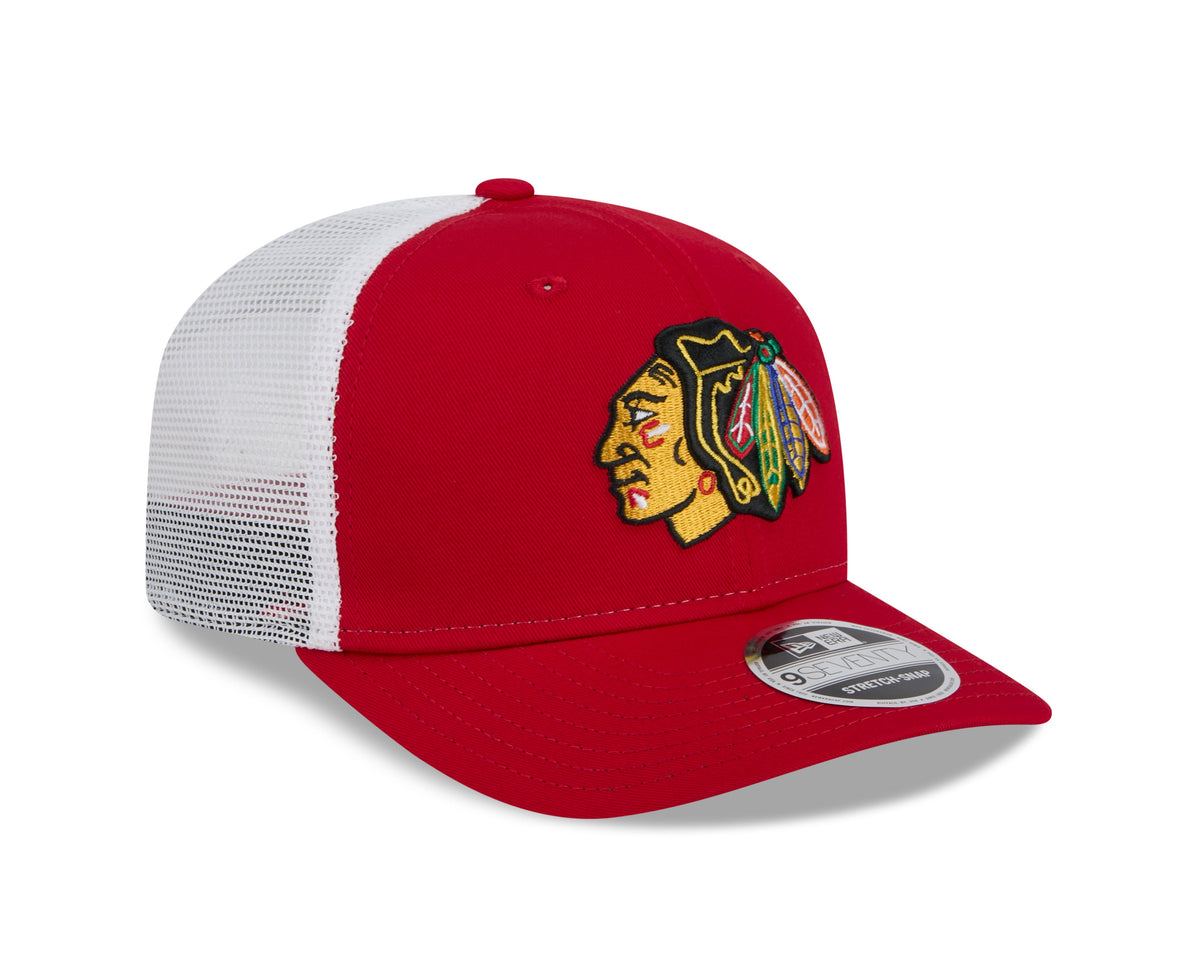 Chicago Blackhawks New Era Red/White 9SEVENTY Trucker Hat for Men product image 3, provided for visual reference and product