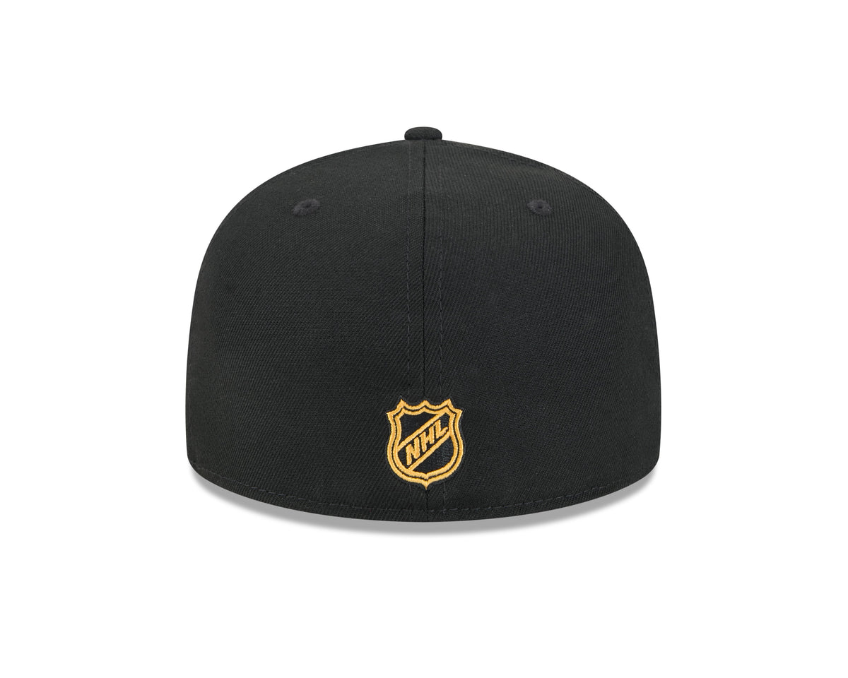 Boston Bruins Black Basic New Era 59FIFTY Fitted Hat product image 6, provided for visual reference and product detail review