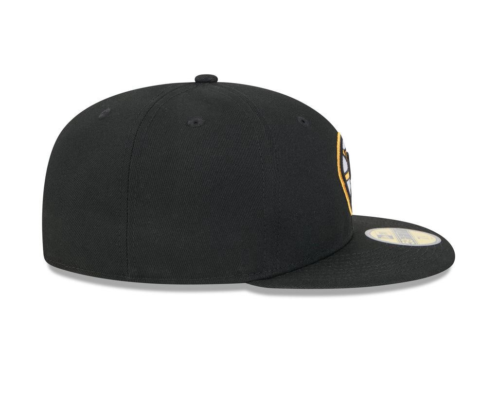 Boston Bruins Black Basic New Era 59FIFTY Fitted Hat product image 4, provided for visual reference and product detail review