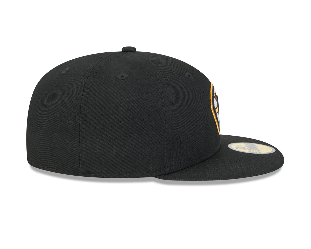 Boston Bruins Black Basic New Era 59FIFTY Fitted Hat product image 4, provided for visual reference and product detail review