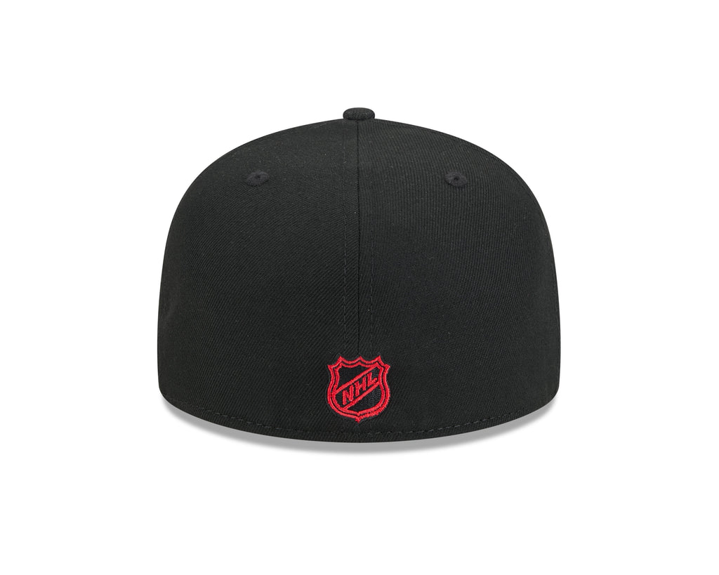 Chicago Blackhawks Black Basic New Era 59FIFTY Fitted Hat product image 6, provided for visual reference and product detail