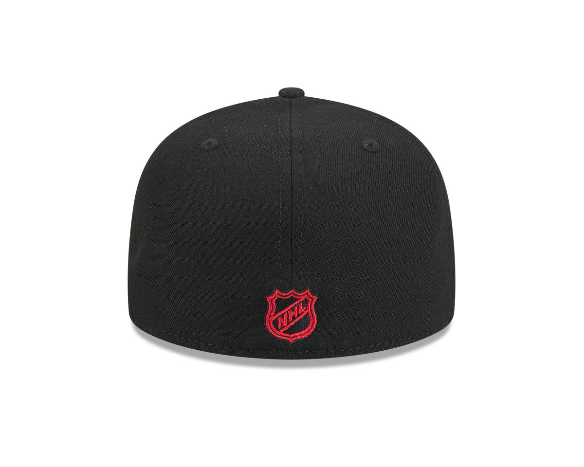 Chicago Blackhawks Black Basic New Era 59FIFTY Fitted Hat product image 6, provided for visual reference and product detail