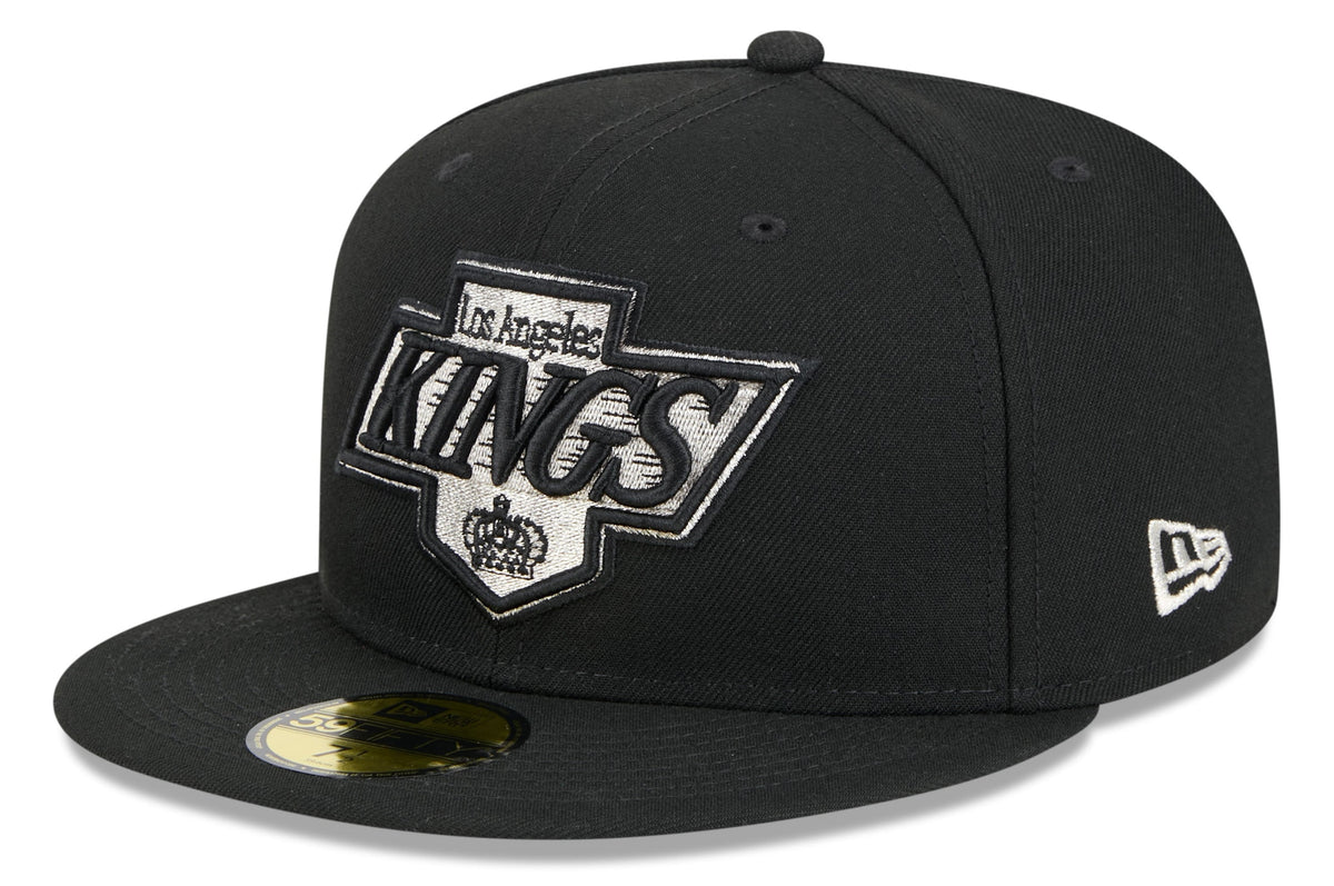 Los Angeles Kings Black Basic New Era 59FIFTY Fitted Hat product image 1, provided for visual reference and product detail