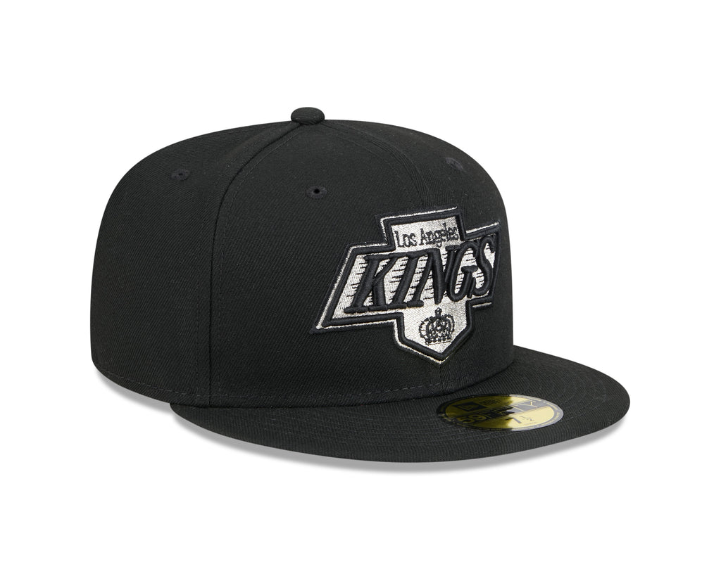 Los Angeles Kings Black Basic New Era 59FIFTY Fitted Hat product image 3, provided for visual reference and product detail