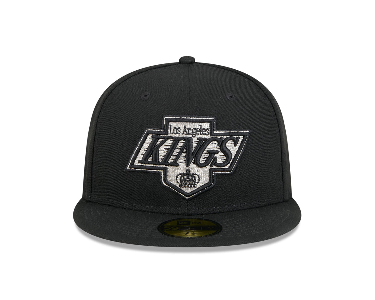 Los Angeles Kings Black Basic New Era 59FIFTY Fitted Hat product image 2, provided for visual reference and product detail