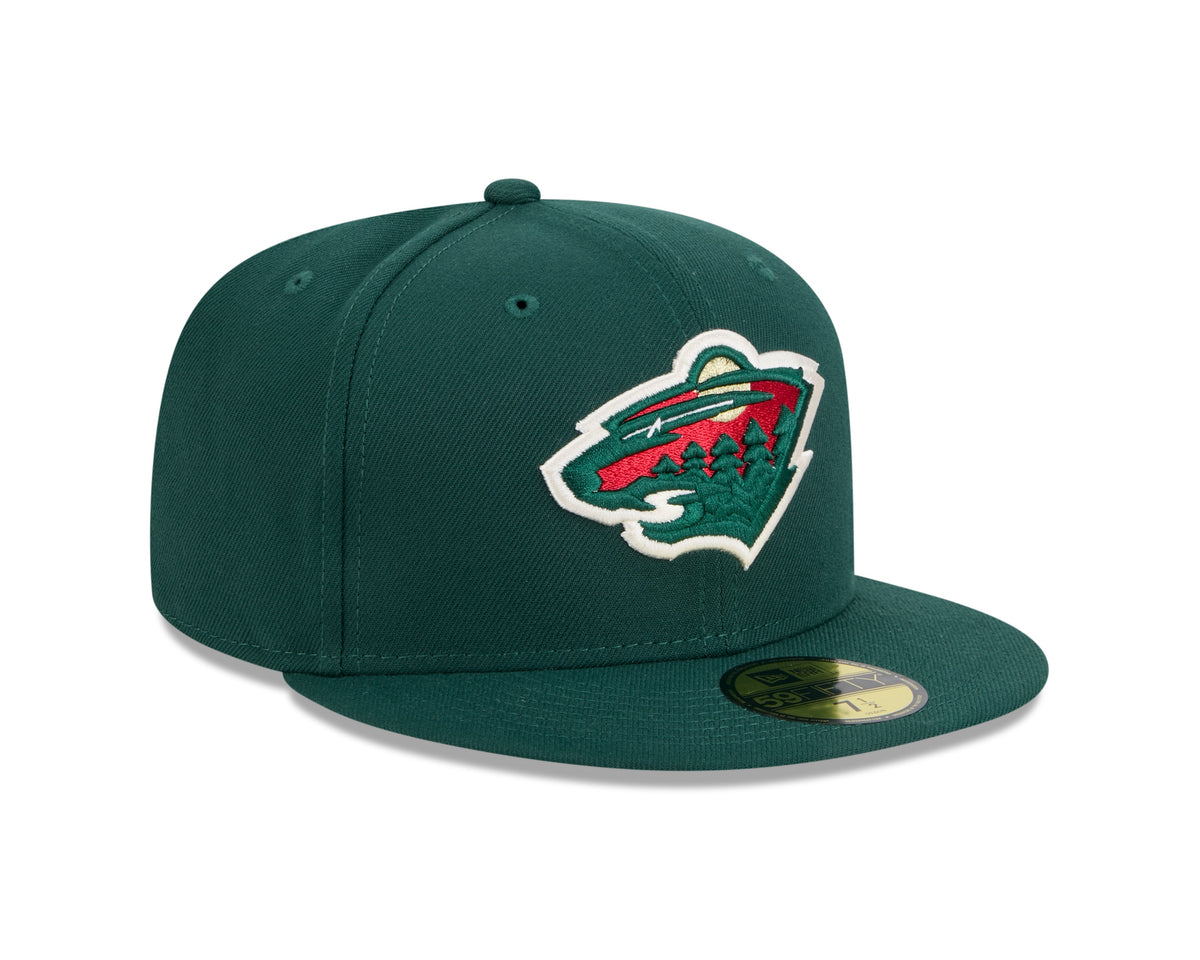 Minnesota Minnesota Wild Forest Green Basic New Era 59FIFTY Fitted Hat product image 3, provided for visual reference and