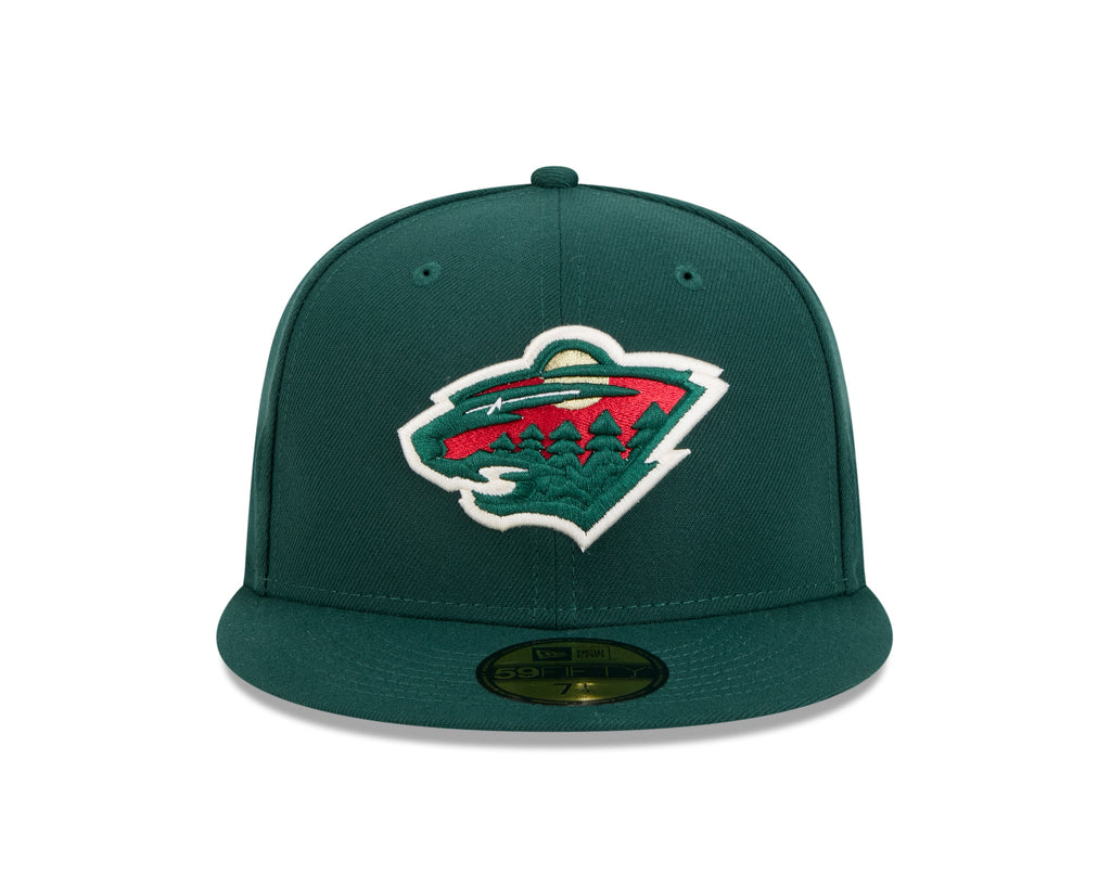 Minnesota Minnesota Wild Forest Green Basic New Era 59FIFTY Fitted Hat product image 2, provided for visual reference and