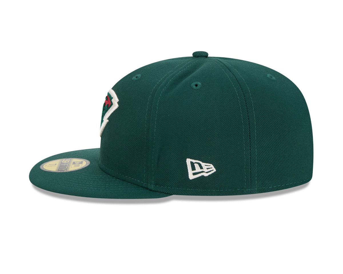 Minnesota Minnesota Wild Forest Green Basic New Era 59FIFTY Fitted Hat product image 4, provided for visual reference and