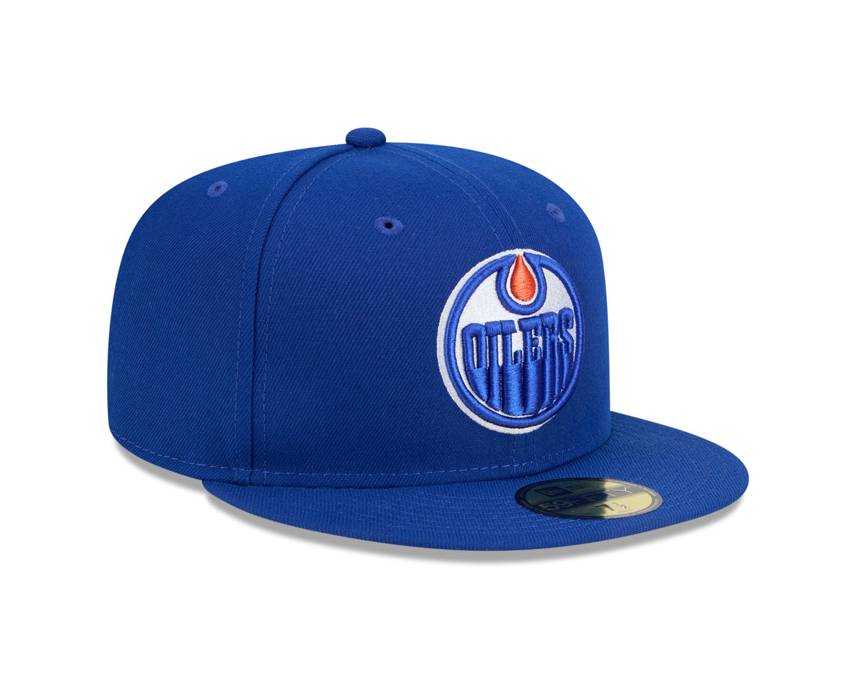 Edmonton Oilers Royal Blue Basic New Era 59FIFTY Fitted Hat product image 3, provided for visual reference and product