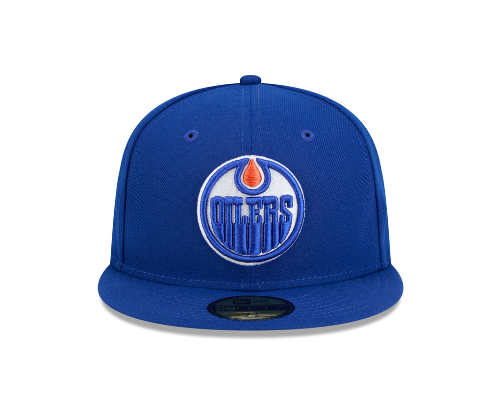 Edmonton Oilers Royal Blue Basic New Era 59FIFTY Fitted Hat product image 2, provided for visual reference and product