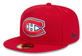 Montreal Canadiens Red Basic New Era 59FIFTY Fitted Hat product image 1, provided for visual reference and product detail
