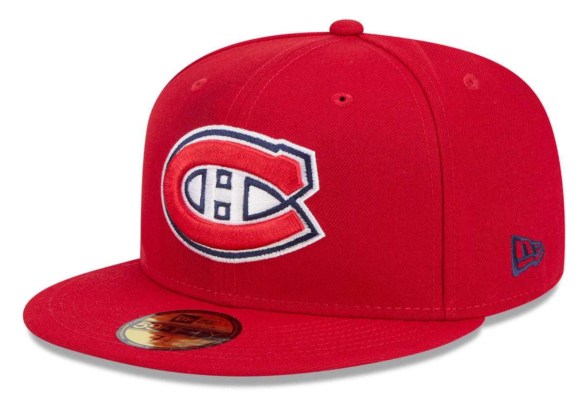 Montreal Canadiens Red Basic New Era 59FIFTY Fitted Hat product image 1, provided for visual reference and product detail
