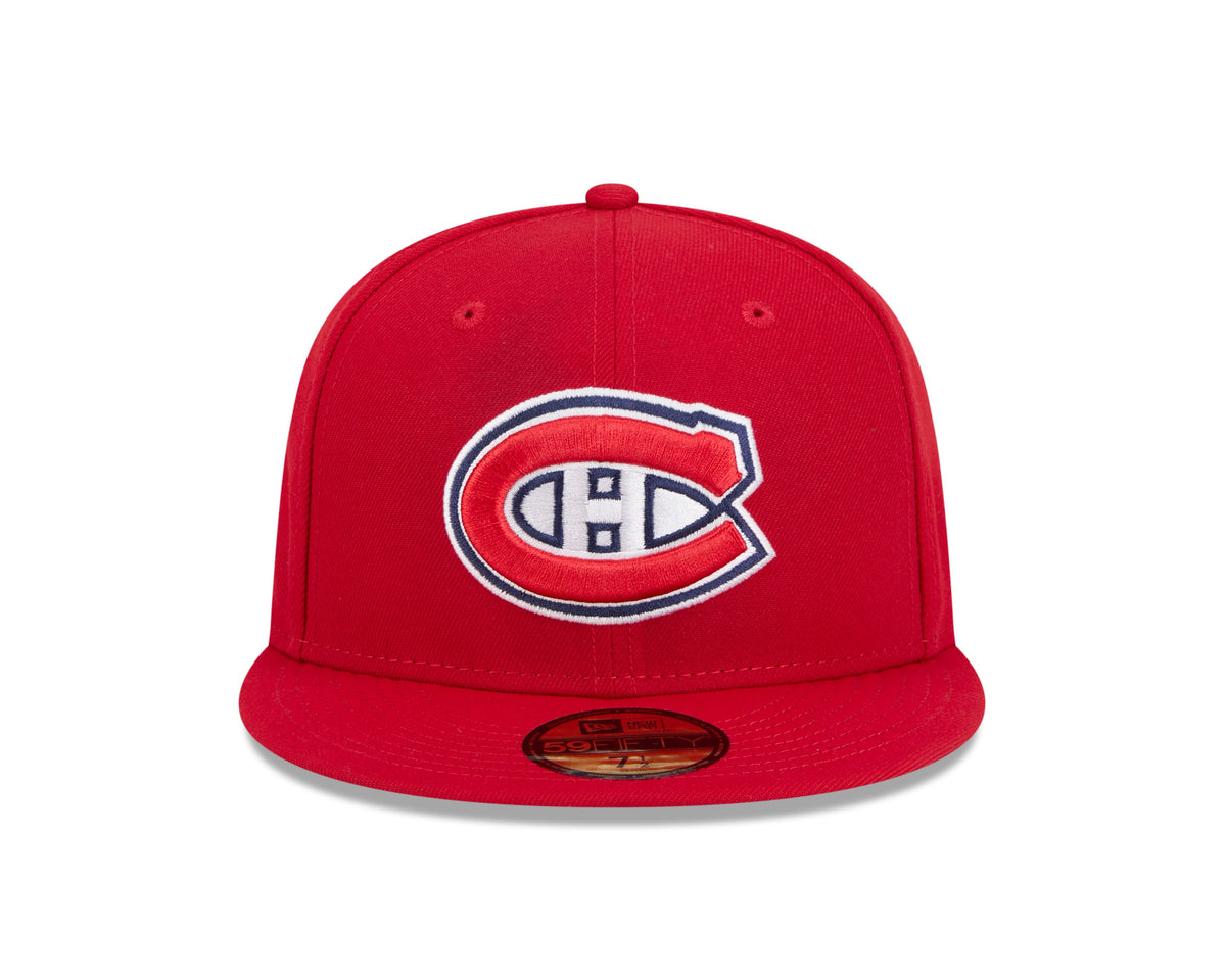 Montreal Canadiens Red Basic New Era 59FIFTY Fitted Hat product image 2, provided for visual reference and product detail
