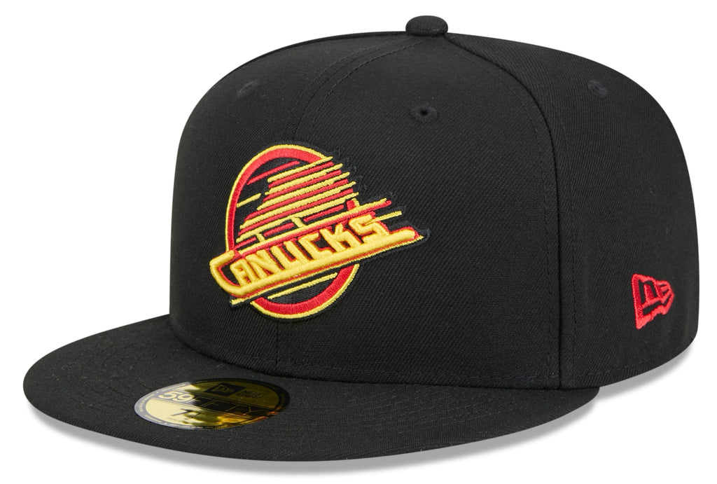 Vancouver Canucks Black Skate Basic New Era 59FIFTY Fitted Hat product image 1, provided for visual reference and product