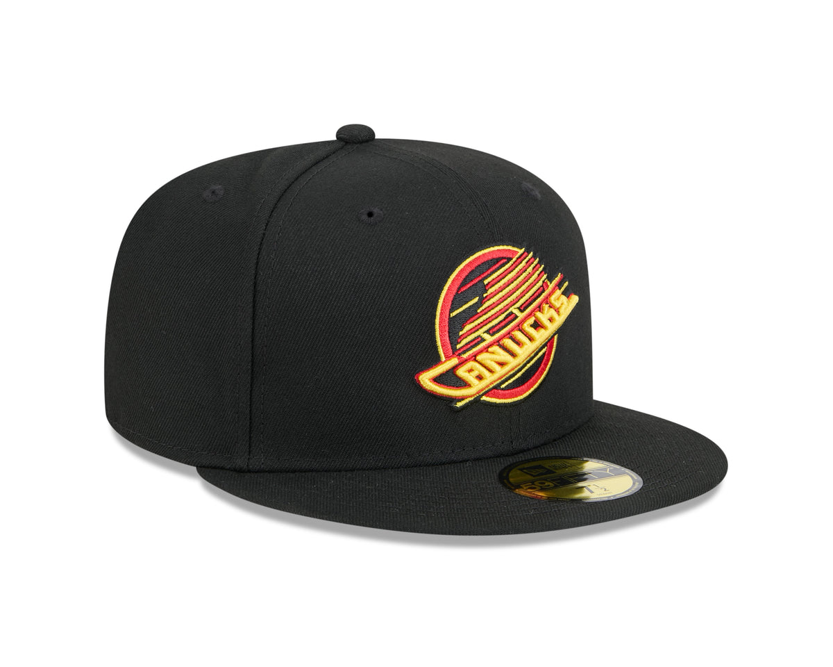 Vancouver Canucks Black Skate Basic New Era 59FIFTY Fitted Hat product image 3, provided for visual reference and product