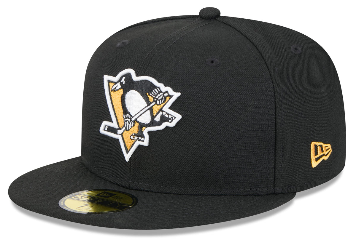 Pittsburgh Penguins Black Basic New Era 59FIFTY Fitted Hat product image 1, provided for visual reference and product detail