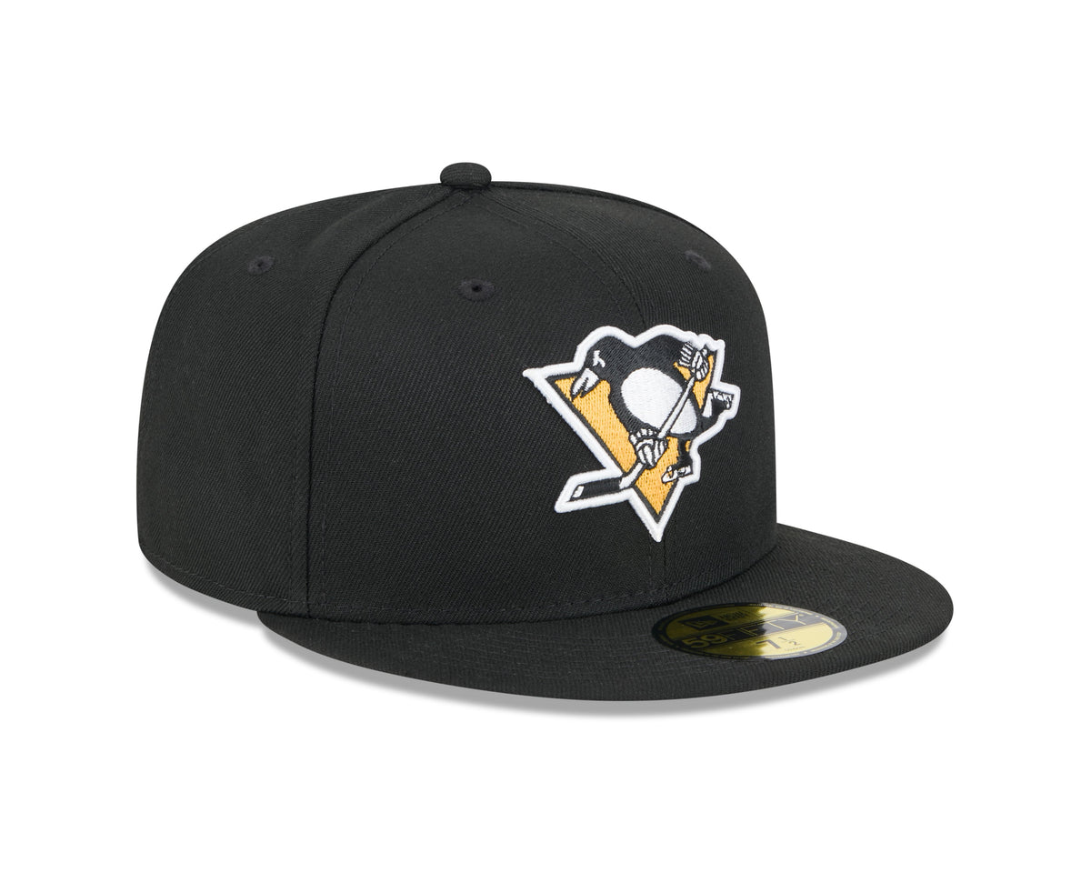 Pittsburgh Penguins Black Basic New Era 59FIFTY Fitted Hat product image 3, provided for visual reference and product detail