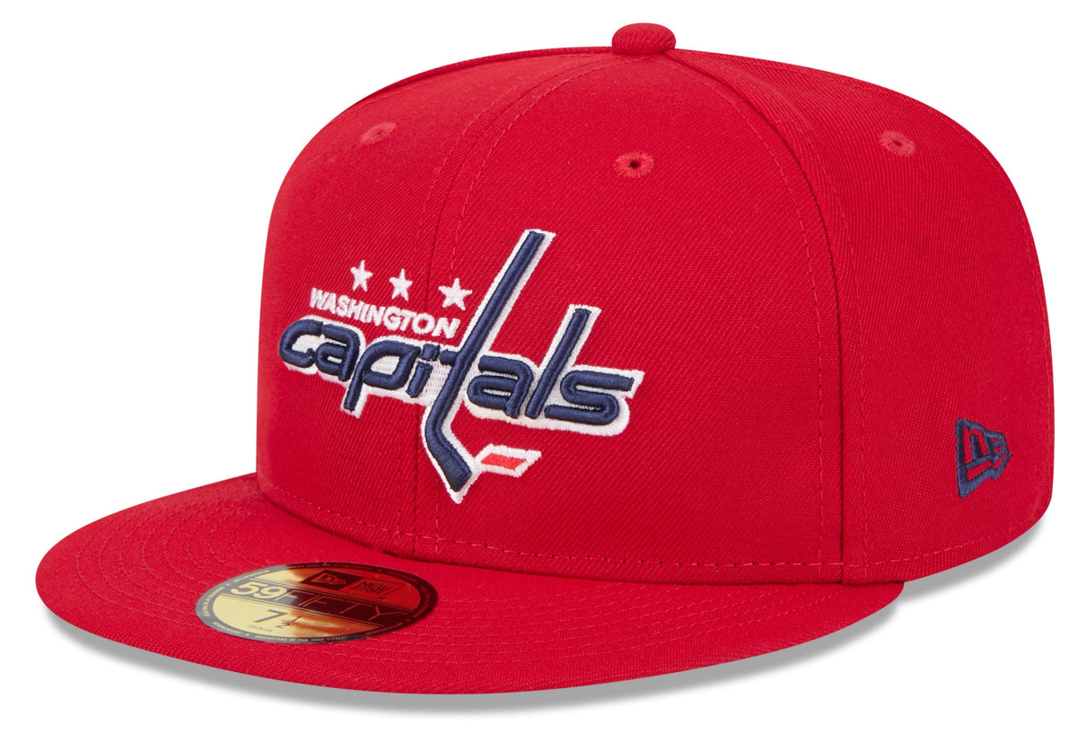 Washington Capitals Red Basic New Era 59FIFTY Fitted Hat product image 1, provided for visual reference and product detail